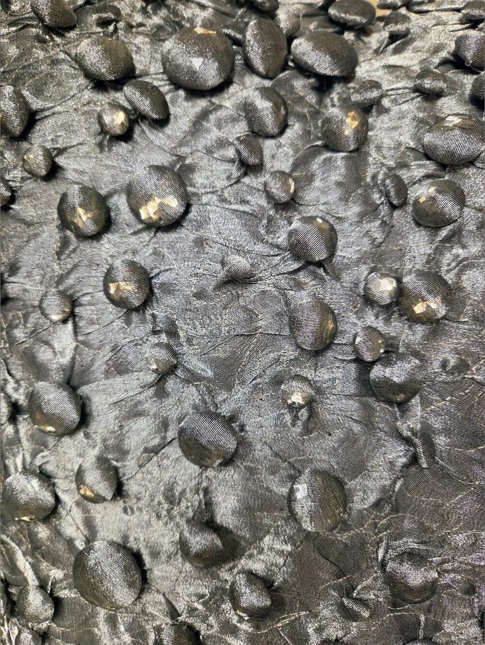 Studio A Home Global Views Metallic Gray Textured Button Feather Pillow 20x20